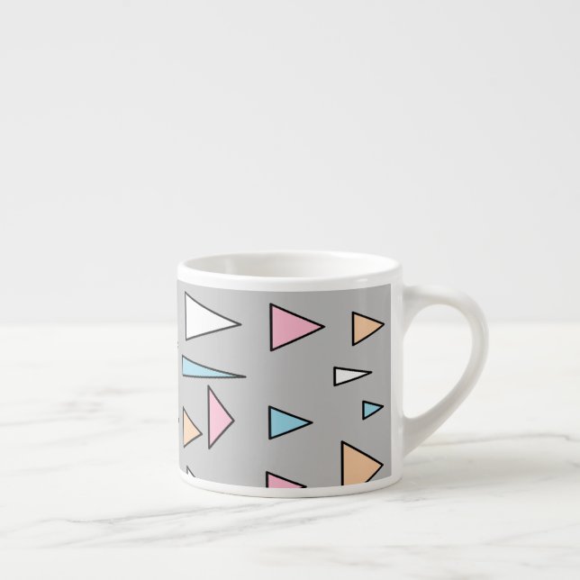 Lucky Triangles Pastel Colours Espresso Mug (Right)