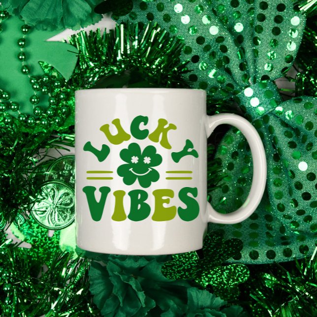 Lucky Vibes Four Leaf Clover Coffee Mug (Creator Uploaded)