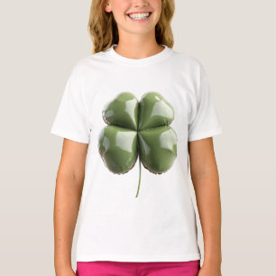 Lucky Vibes Only –Green Gold Four-Leaf Clover T-Shirt