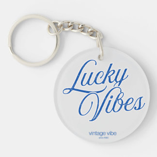 Lucky Vibes Vintage Aesthetic Round Acrylic  Keychain