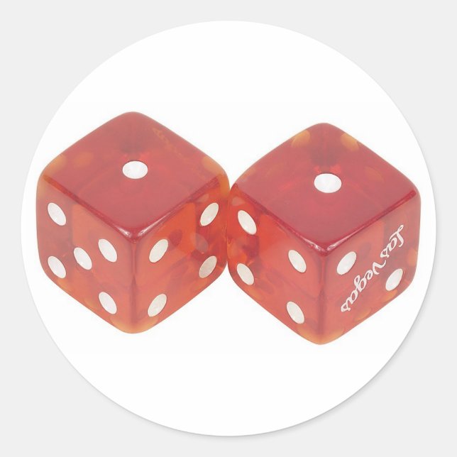 Lucky Wedding Dice Classic Round Sticker (Front)
