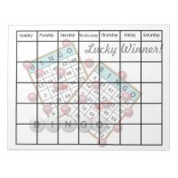 Lucky Winner Bingo Theme Blank Calendar
