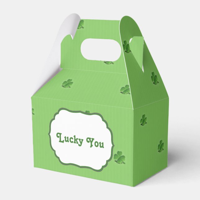 "Lucky You" Custom Text St Patrick's Day Favor Box (Front Side)