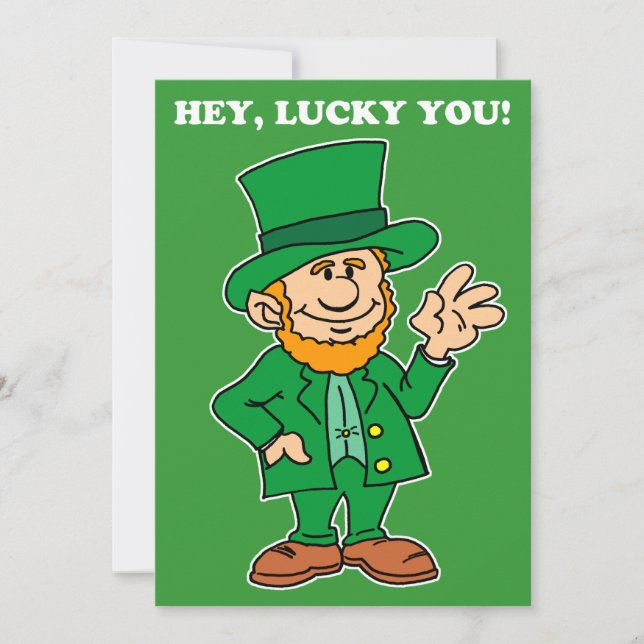 Lucky You Leprechaun St Patrick's Day Party Invite (Front)