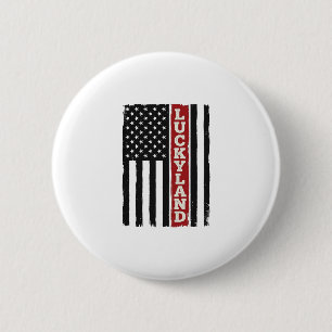 Luckyland Vertical Patriotic Flag Vintage 2 Inch Round Button