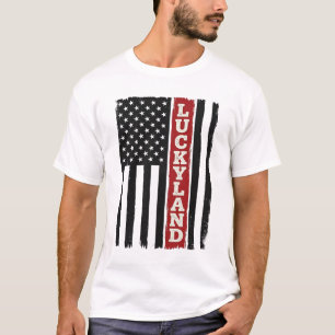 Luckyland Vertical Patriotic Flag Vintage T-Shirt