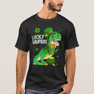 Luckysaurus Dinosaur Shamrock St Patricks Day Dino T-Shirt