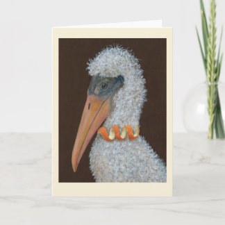 Lucretia le jeune cigogne boisée Carte de vœux pli