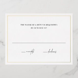 Lucy Classic élégant mariage Foil carte RSVP