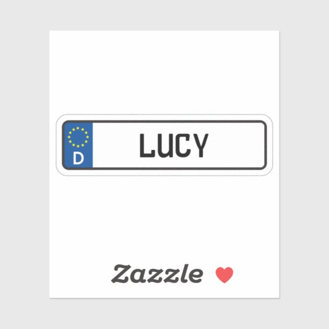 Lucy German Car License Plate (Sheet)
