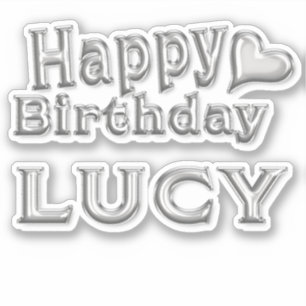 Lucy Happy Birthday silver Sticker