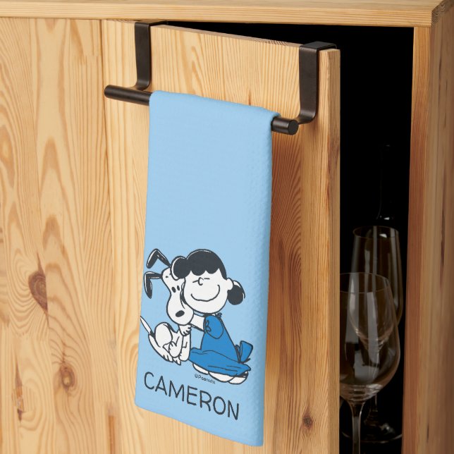 Lucy Hugging Snoopy Kitchen Towel (Thirds Fold)