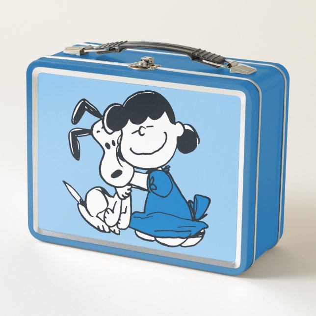 Lucy Hugging Snoopy Metal Lunch Box (Front)