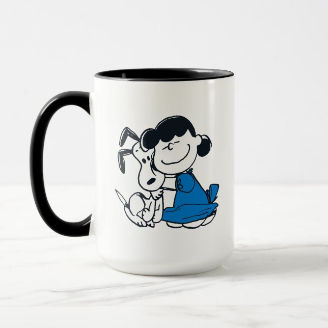 Lucy Hugging Snoopy Mug (Left)