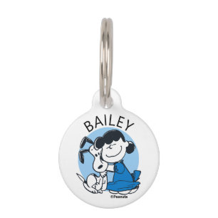 Lucy Hugging Snoopy Pet Tag