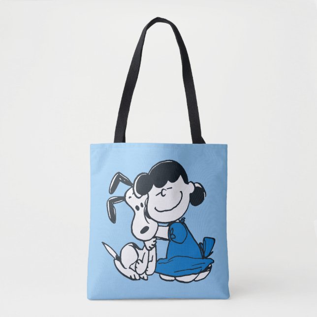 Lucy Hugging Snoopy Tote Bag (Front)
