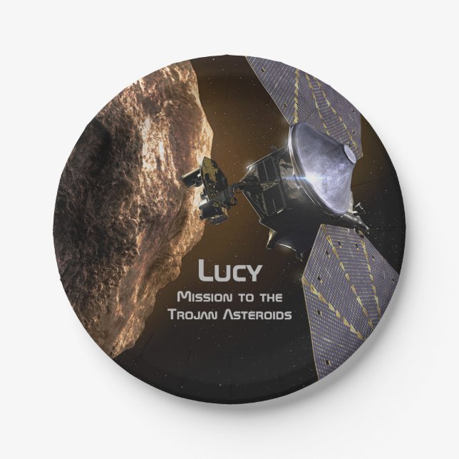 Lucy Mission to Study Trojan Asteroids Paper Plate (Front)
