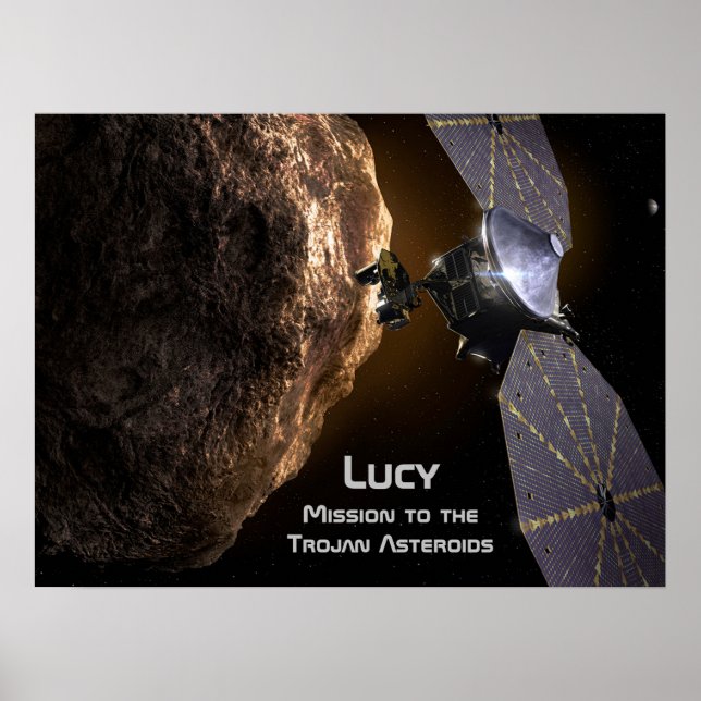 Lucy Mission to Study Trojan Asteroids Poster (Front)