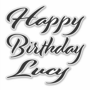 Lucy name first name black Sticker birthday