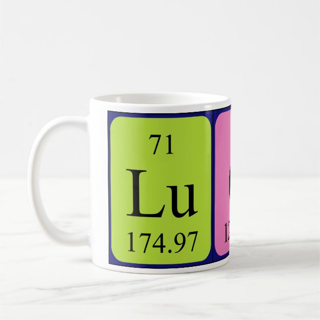 Lucy periodic table name mug (Left)