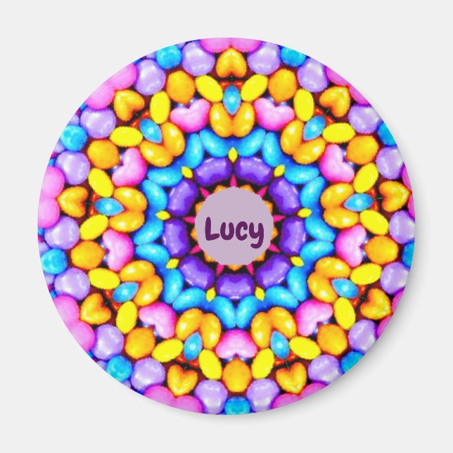 LUCY ~ Personalized Easter Pattern Fractal ~ Magnet (Front)