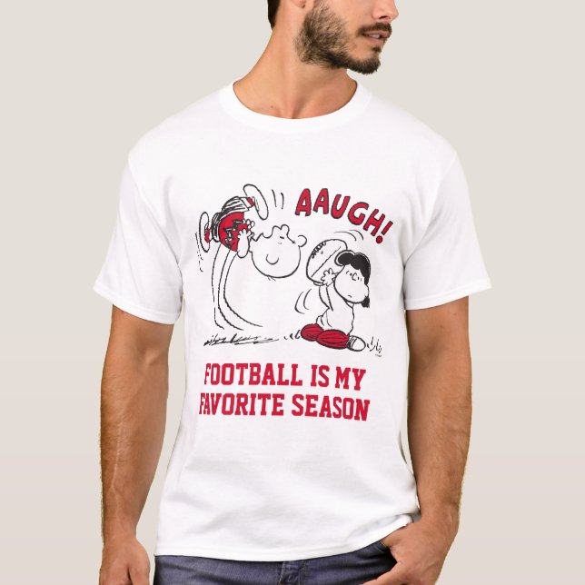 Lucy Pulls Way Football From Charlie Brown T-Shirt (Front)