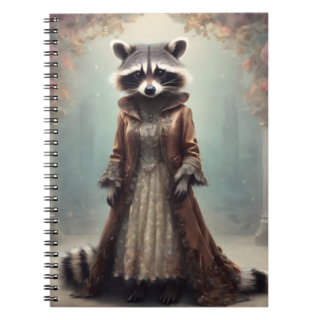 "Lucy the Dapper Raccoon" Vintage Spiral Notebook (Front)