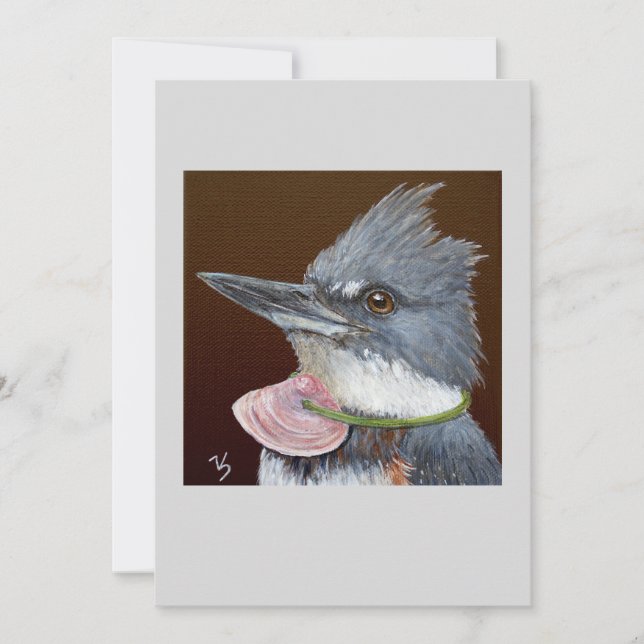 Lucy the kingfisher flat card (Front)