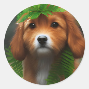 Lucy The Labrador Puppy, Classic Round Sticker