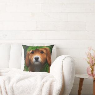 Lucy The Labrador Puppy, Throw Pillow