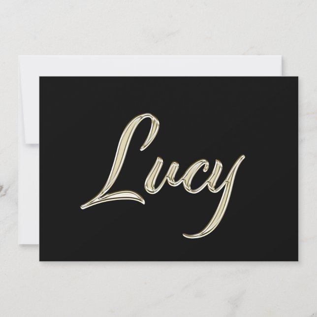Lucy white gold Handwriting Card (Front)