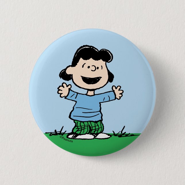 Lucy With Arms Wide 2 Inch Round Button (Front)