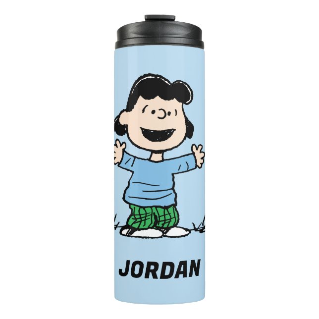 Lucy With Arms Wide | Add Your Name Thermal Tumbler (Front)
