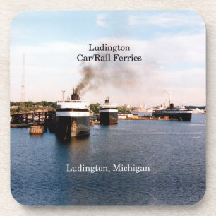Ludington Car/Rail Ferries 6 plastic coasters