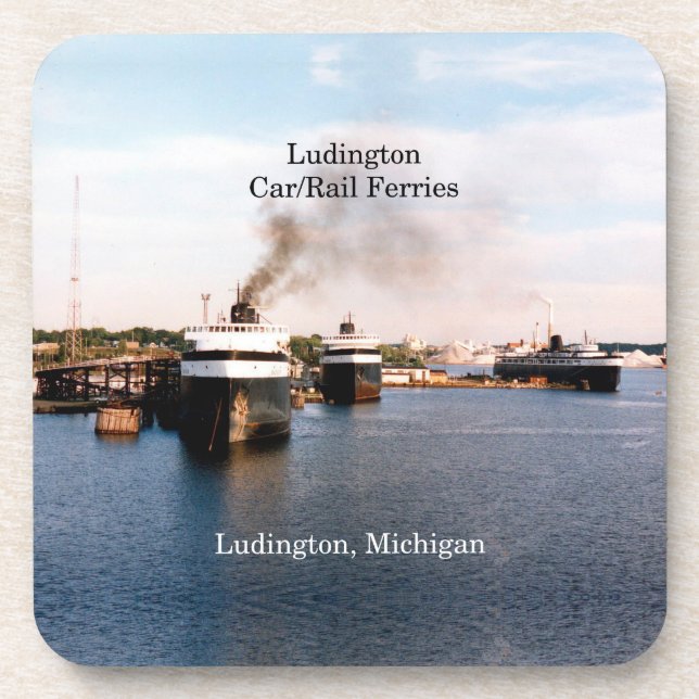 Ludington Car/Rail Ferries 6 plastic coasters (Front)