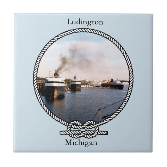 Ludington Car/Rail Ferries rope tile (Front)