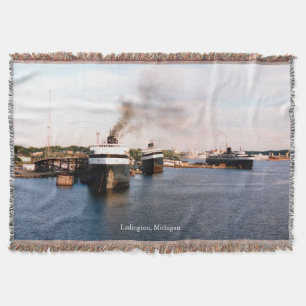 Ludington Ferries throw blanket