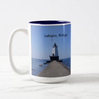 Ludington Lighthouse Two-Tone Coffee Mug