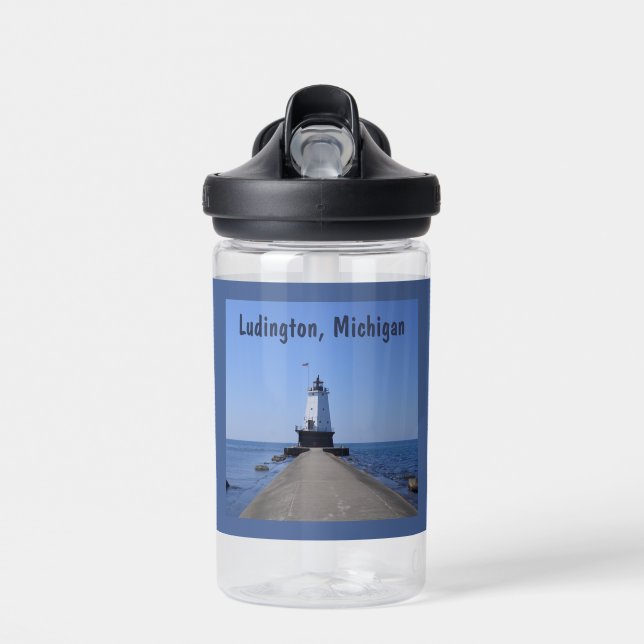 Ludington Lighthouse Water Bottle (Front)