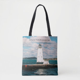 Ludington North Breakwater Light all over tote bag