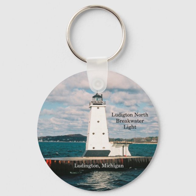 Ludington North Breakwater Light key chain (Front)