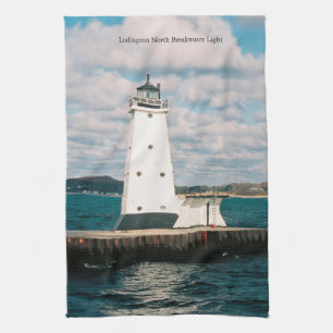 Ludington North Breakwater Light kitchen towel