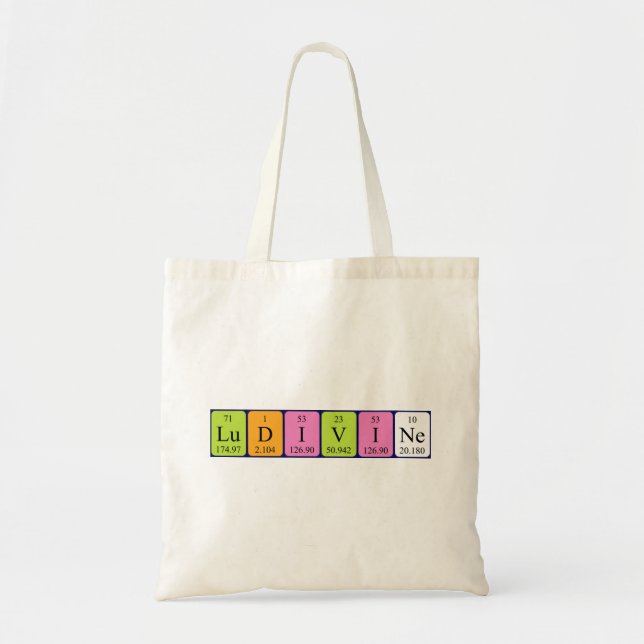 Ludivine periodic table name tote bag (Front)