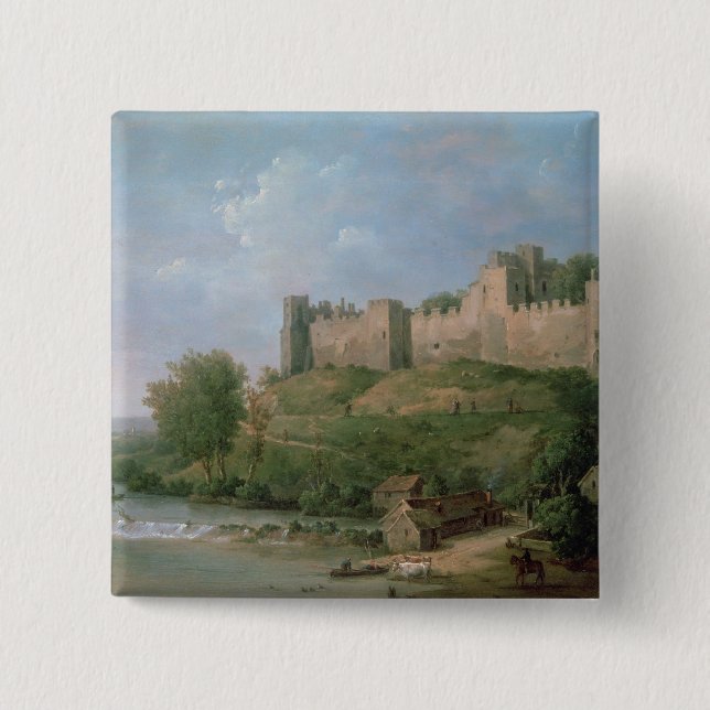 Ludlow Castle 2 Inch Square Button (Front)