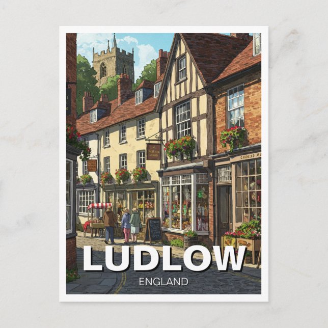 Ludlow England Travel Postcard (Front)
