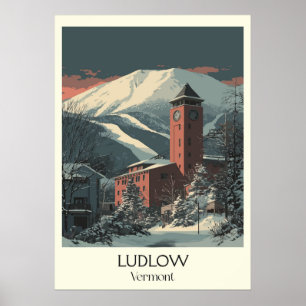 Ludlow Vermont Mountain Village Poster