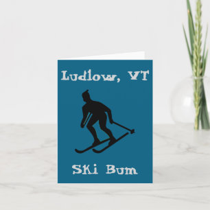 Ludlow, VT Green Mountain Ski Bum (Vermont Skiing) Holiday Card