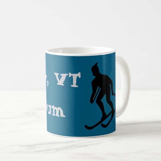 Ludlow, VT Ski Bum (Green Mountain Vermont Skiing) Coffee Mug (Front Right)