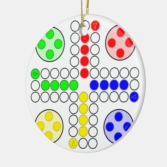 Ludo Classic Board Game Ceramic Ornament (Left)