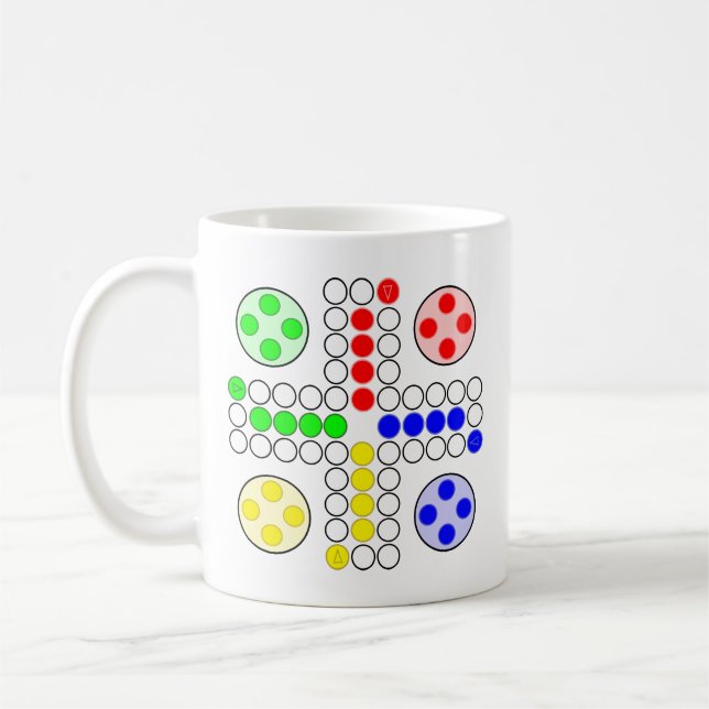 Ludo Classic Board Game Coffee Mug (Left)